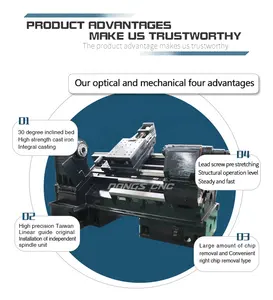 तिरछा बिस्तर परिशुद्धता चीन सीएनसी खराद मशीन TCK52DY