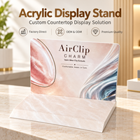 Support d'affichage en acrylique personnalisé en gros pour produits cosmétiques et numériques 3C, comptoir de vente au détail, OEM ODM, logo, taille et couleur personnalisés, directement de l'usine