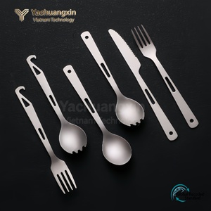 Ensemble de cuillères pliables en acier inoxydable, pour le camping, la randonnée, l'extérieur, ustensiles de cuisine portables légers, 2 pièces - Product Image 5