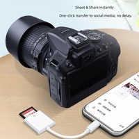 Lecteur de cartes OTG pour iPhone OEM/ODM, adaptateur 2-en-1 SD/TF, transfert haute vitesse pour photos et vidéos