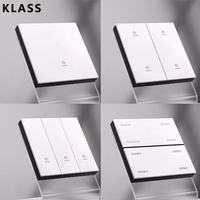 Interruptor de Luz Inteligente KLASS Alexa de 1, 2, 3 o 4 Botones, Monopolar, Pantalla Táctil WiFi Smart Life, 1650W 10A, Vidrio Templado, PC, CEC/RoHS