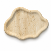 Plateau décoratif rectangulaire en pierre organique style travertin fait main, écologique, pour table basse, décoration intérieure, Ramadan, mariage