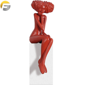 뜨거운 판매 다채로운 표면 수지 지방 레이디 조각 쇼핑몰 야외 장식 - Product Image 1