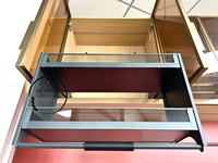 Meuble de cuisine moderne multifonctionnel avec étagère à assiettes escamotable, panier de levage double couche, armoires de cuisine et accessoires