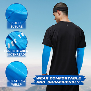 Manchons de cyclisme bleu ciel anti-UV, respirants, anti-transpiration, séchage rapide, pour course à pied, randonnée, alpinisme, camping, unisexe - Product Image 2