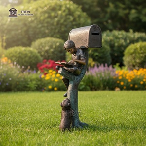 Statua in Bronzo TREVI del Ragazzo che Legge un Libro per Decorazione di Giardini e Parchi all'Aperto - Product Image 4