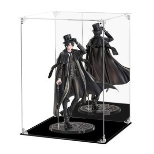 Boîte de présentation portable en acrylique transparent pour figurines, avec dos miroir, protection anti-poussière pour objets de collection - Product Image 1