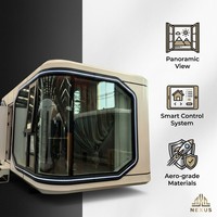Maison capsule spatiale préfabriquée moderne, structure en acier léger, respirante, ignifuge, villas résidentielles de luxe certifiées CE pour hôtel et bar