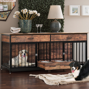 Fabrika fiyat büyük ağır köpek sandık kulübesi kafes mobilya tarzı Metal ahşap - Product Image 5