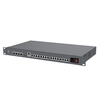 Sistema de Telefonía IP PBX VoIP con 8/16/24/32 Puertos POE, Gateway, 500 Extensiones SIP, 12 Canales FXS, LAN Cableada, para Oficina y Hogar