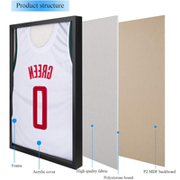 Cadre en bois Jersey Vitrine Acrylique Cintre Montage Mural Jersey Cadre Vitrine Shadow Box Cadres En Gros