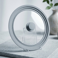 Couvercle de remplacement en verre trempé multi-tailles, écologique et résistant au four, avec rebord en silicone pour casseroles et poêles