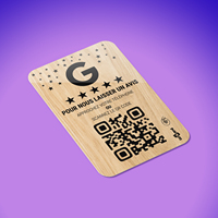 Carte de contrôle d'accès NFC programmable en bois pour restaurants, carte Google Review avec 213, 215, 216 avis