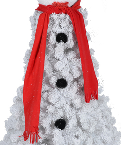 Arbre de Noël floqué arbre de Noël blanc artificiel décoration de la maison bonhomme de neige arbre de Noël - Product Image 3