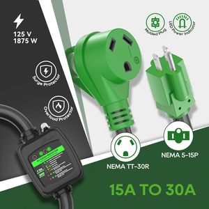 <span class=keywords><strong>Rv</strong></span> 5-15p để TT-30R điện Power Adapter 18 inch, bảo vệ tăng <span class=keywords><strong>30</strong></span> <span class=keywords><strong>amp</strong></span> đến 110 volt <span class=keywords><strong>RV</strong></span> Adapter dây với bảo vệ quá tải - Product Image 5