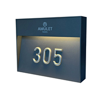 Plaque de porte de chambre d'hôtel rétroéclairée par LED à fixation murale, plaque de porte de chambre d'hôtes personnalisée illuminée pour hôtel, motel, appartement