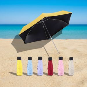 Parapluie de poche compact pour femme, mini parapluie pliable 5 sections avec étui - Product Image 1