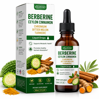Complément alimentaire Healthife, fabrication OEM, marque privée, berbérine avec cannelle de Ceylan, gouttes liquides