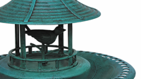 Mangeoire à oiseaux en résine plastique anti-écureuil grande capacité en PP, résistante aux intempéries, solaire, écologique, style antique pour jardin et cour