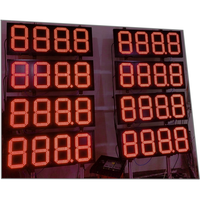Panel Layar LED Tahan Air Luar Ruangan untuk SPBU, Warna Merah/Putih, 88.88, Digunakan untuk Tampilan Harga Bensin SPBU