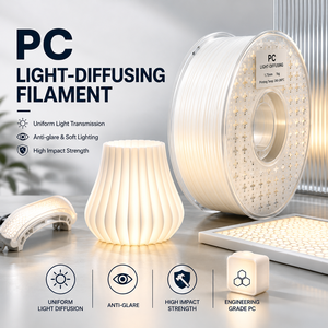 Filament de <span class=keywords><strong>diffusion</strong></span> de lumière en PC de qualité industrielle 1,75 mm 1 kg, filament d'impression 3D en polycarbonate pour diffuseur d'éclairage LED - Product Image 2