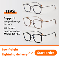 Kacamata Sunray OEM Baru Ultralight Wanita Pria TR90 Bingkai Besar Metal Retro Resep Optik Full-Frame Miopia Kacamata Custom