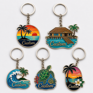 Porte-clés Maldives personnalisés en gros de haute qualité, style tropical, souvenirs de voyage Maldives - Product Image 1