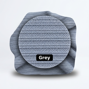 Tissu texturé extensible en maille côtelée double en polyester gris pour la confection de vêtements et de prêt-à-porter - Product Image 4
