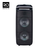 Enceinte trolley RQSONIC J28 50W RMS, amplificateur de classe D, enceinte active TWS pour fêtes avec lumières LED flamme