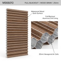 Tissu pour stores alvéolaires occultants en non-tissé Spunlace, motif grain de bois, imperméable, 25 mm, noir intégral