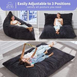 Fauteuils poufs rectangulaires de luxe décontractés Supreouts 3 en 1, <span class=keywords><strong>coussin</strong></span> de sol géant convertible, housse lavable en machine, canapé haute densité - Product Image 3