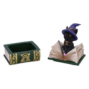 <span class=keywords><strong>Binx</strong></span> Petite figurine de chat noir et de livre de sorts, boîte à bibelots - Product Image 3
