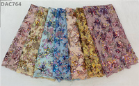 Tissu de dentelle de broderie à paillettes, tissu de mariage à paillettes ornées de dentelle en maille imprimée
