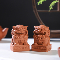 Sceau de Bonne Fortune Feng Shui en Résine, Motif Lion Rouge Brique, Style Chinois Traditionnel, Ornement de Bureau, Décoration Maison, Cadeau