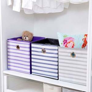 Boîte de rangement en tissu de lin classique pour étudiants, boîte de rangement de bureau pour dortoir, pliable et organisée - Product Image 6