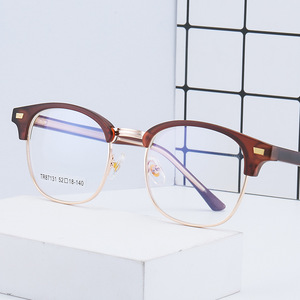 Lunettes de vue rondes classiques rétro Tr90 à monture intégrale, verres plats, anti-lumière bleue, style professionnel unisexe 87131 - Product Image 4