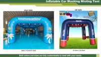 Arche de lavage de voiture gonflable résistante aux intempéries avec logo personnalisé en PVC, certifiée CE, installation rapide