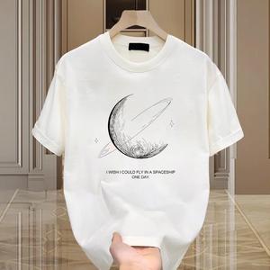 T-shirt girocollo a maniche corte in puro cotone pesante, con stampa cartoon, per giovani, uomo e donna, moda estiva, stile streetwear, vestibilità ampia - Product Image 2