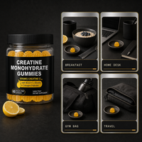 Gummies de créatine monohydrate à marque privée, saveur citron, nutrition sportive, avec glutamine pour la force et les performances en entraînement