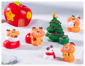 3d statua in miniatura in resina renna regalo calza pupazzi di neve pupazzi di neve albero decorazione XMA casa di mele natale all'aperto figura giocattolo per bambini - Product Image 4