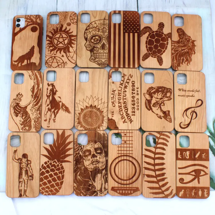 1 batch = 5 Pieces New TPU Frame Wooden back Cover Case for iPhone Custom Design Pattern Bamboo Wood Phone Case for iPhone