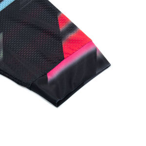 Maillot de cyclisme unisexe léger et respirant, doux pour la peau, à manches courtes, noir, rose, bleu, imprimé géométrique, chemise d'été pour vélo - Product Image 4