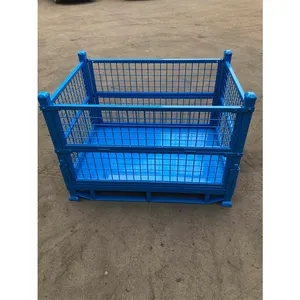 Cage de rangement pliable en acier et métal, cage pour entrepôt