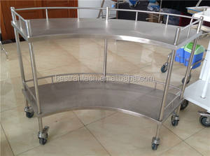 BT-SIT001 अस्पताल उपकरण प्रशंसक के आकार का मेडिकल मोबाइल स्टेनलेस स्टील आपरेशन तंत्र मेज सर्जिकल साधन ट्राली - Product Image 3
