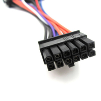 RGEEK 12Cm 24 Pin untuk 12 Pin ATX PSU Daya Utama Adaptor Dikepang Lengan Kabel untuk PC Papan Utama 1150 1151