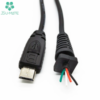 Câble d'alimentation à angle L Micro USB B nu avec queue de cochon Personnalisé 90 degrés droite/gauche V8 USB Micro B vers câble à extrémité ouverte étamé