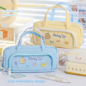 <span class=keywords><strong>Astuccio</strong></span> Trasparente in PVC Stile Coreano Kawaii con Manico e Motivo a Quadri per Ragazze, Produzione Diretta - Product Image 6