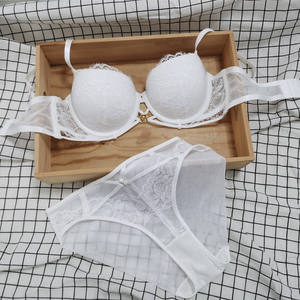 Best Selling <b>Sexy</b> Lace Breathable Comfortable Women <b>Bra</b> Panty <b>Set</b> Push up Lingerie Hipster Fashion Underwear - Product Image 4