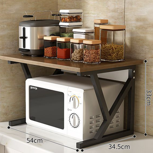 Haute qualité multifonctionnel en bois mur four à <span class=keywords><strong>micro</strong></span>-ondes coin étagère comptoir armoire pour cuisine étagère de rangement - Product Image 4