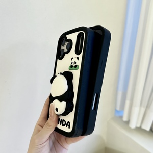 Custodia Protettiva 3D Panda Cartoon in Silicone Morbido Antiurto per iPhone 17 Pro Max 16 15 Plus 14 13 12 Pro Max - Product Image 6